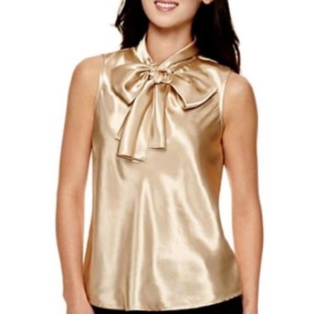 BlackLabel by Evan-Picone Sleeveless Bow Blouse